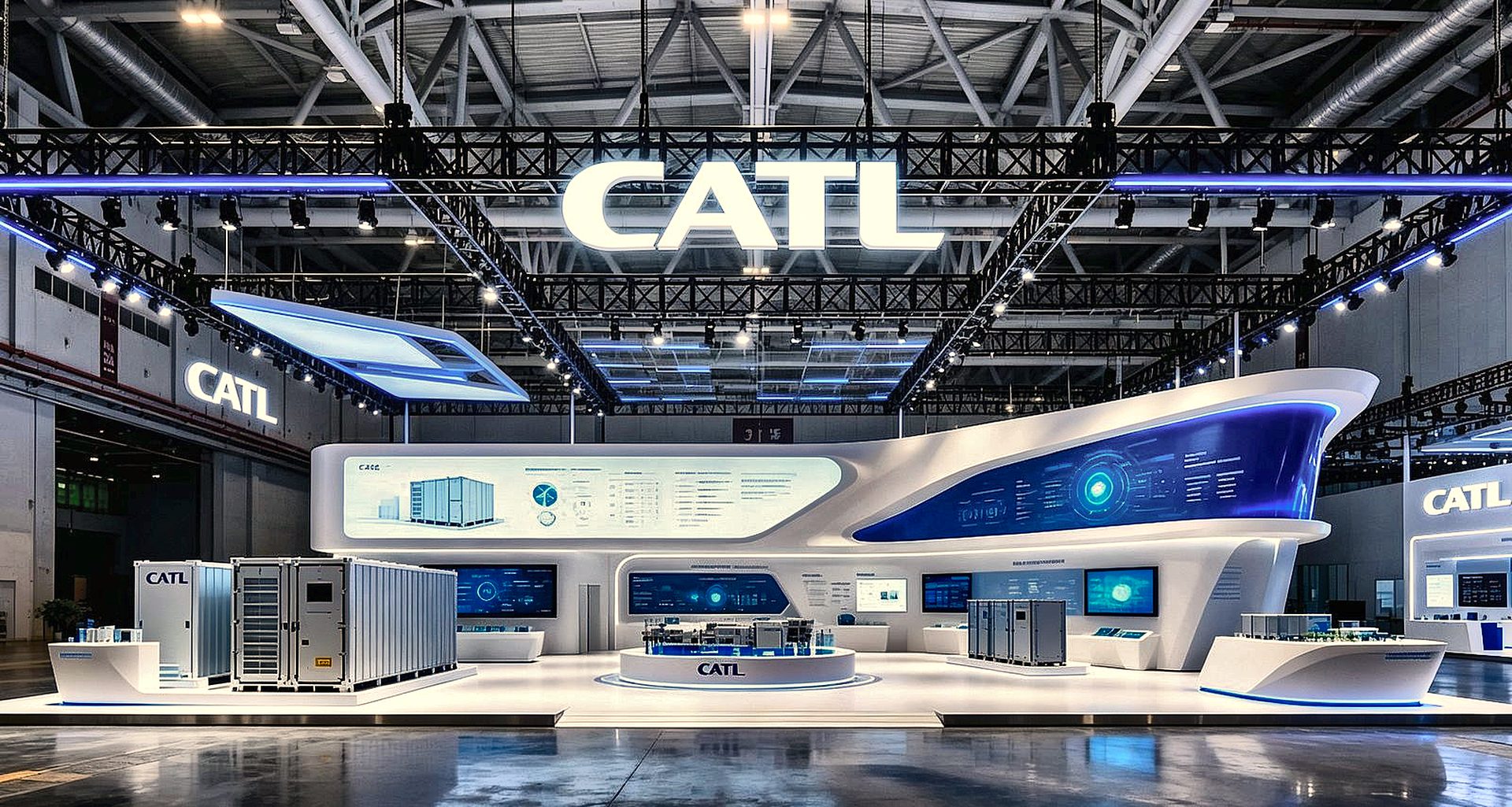 บูธ CATL ผู้ผลิตแบตเตอรี่ EV เบอร์ 1 ของโลกในงานแสดงสินค้า